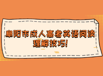 阜阳市成人高考英语阅读理解技巧