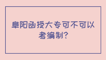 阜阳函授大专可不可以考编制